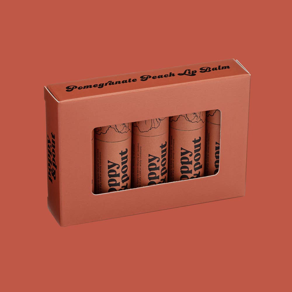 Poppy & Pout - Lip Balm, Pomegranate Peach  Poppy & Pout   -better made easy-eco-friendly-sustainable-gifting