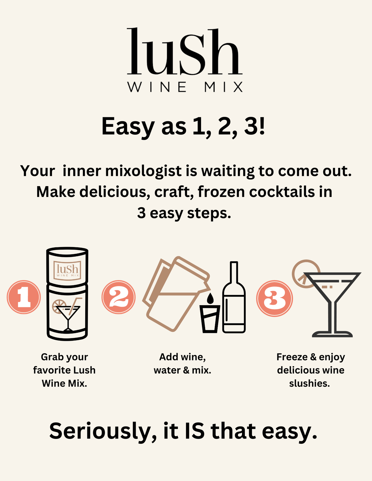 Lush Wine Mix - Original Make your Own Frose' Wine Slushie - cocktail and mocktail mix 🍷  Lush Wine Mix   -better made easy-eco-friendly-sustainable-gifting