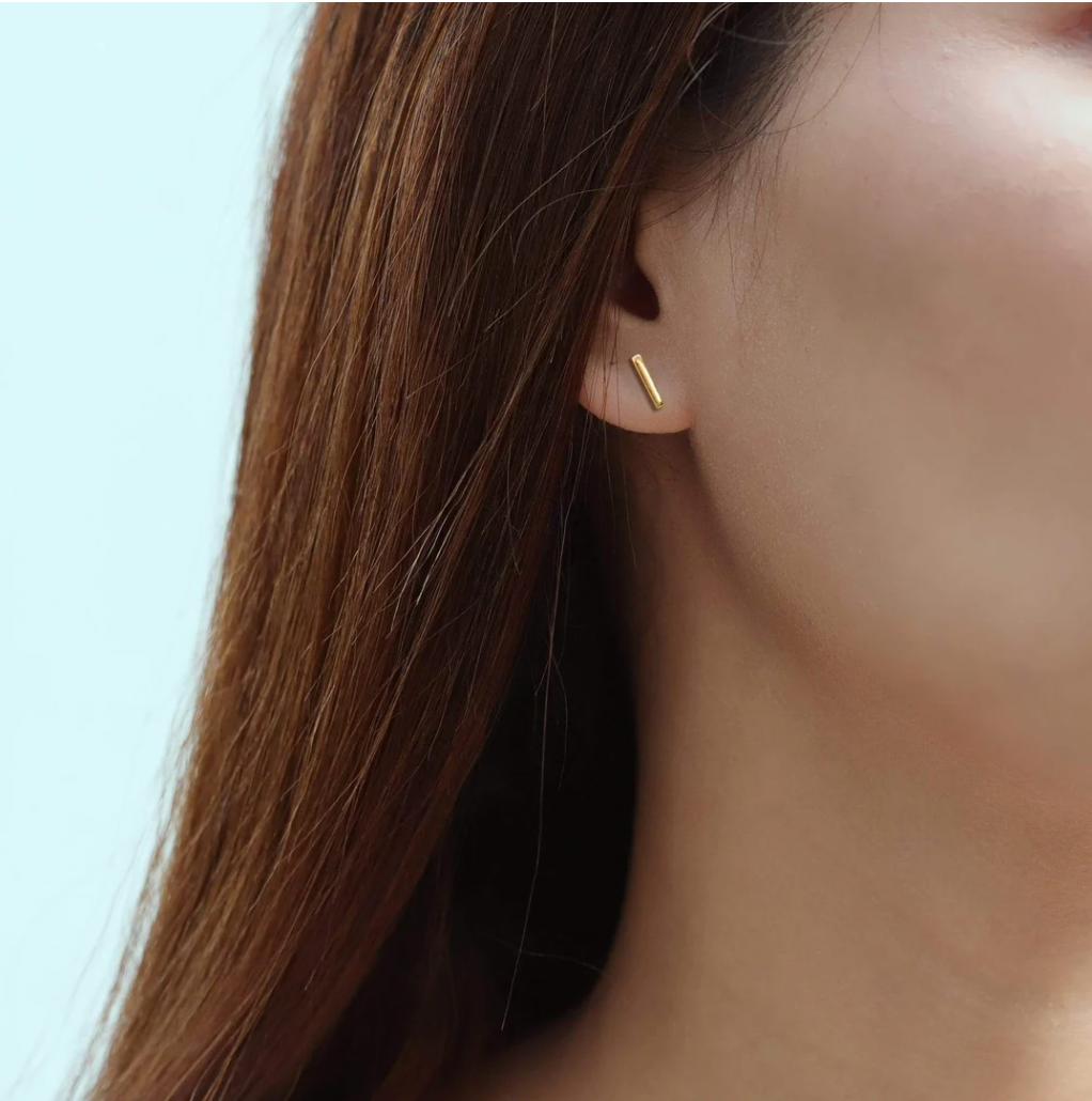 Your Go-To 14k Gold Plated Bar Studs  boma   -better made easy-eco-friendly-sustainable-gifting