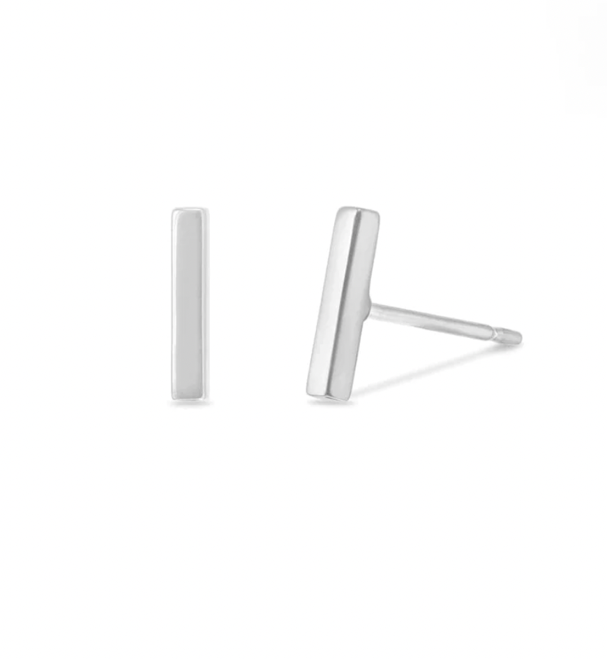 Your Go-To Silver Bar Studs  boma   -better made easy-eco-friendly-sustainable-gifting