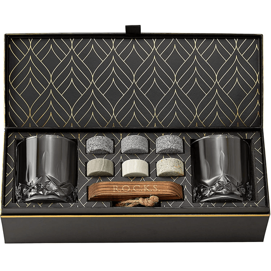The Connoisseur's Set - Signature Glass Edition by R.O.C.K.S. Whiskey Chilling Stones  R.O.C.K.S. Whiskey Chilling Stones   -better made easy-eco-friendly-sustainable-gifting