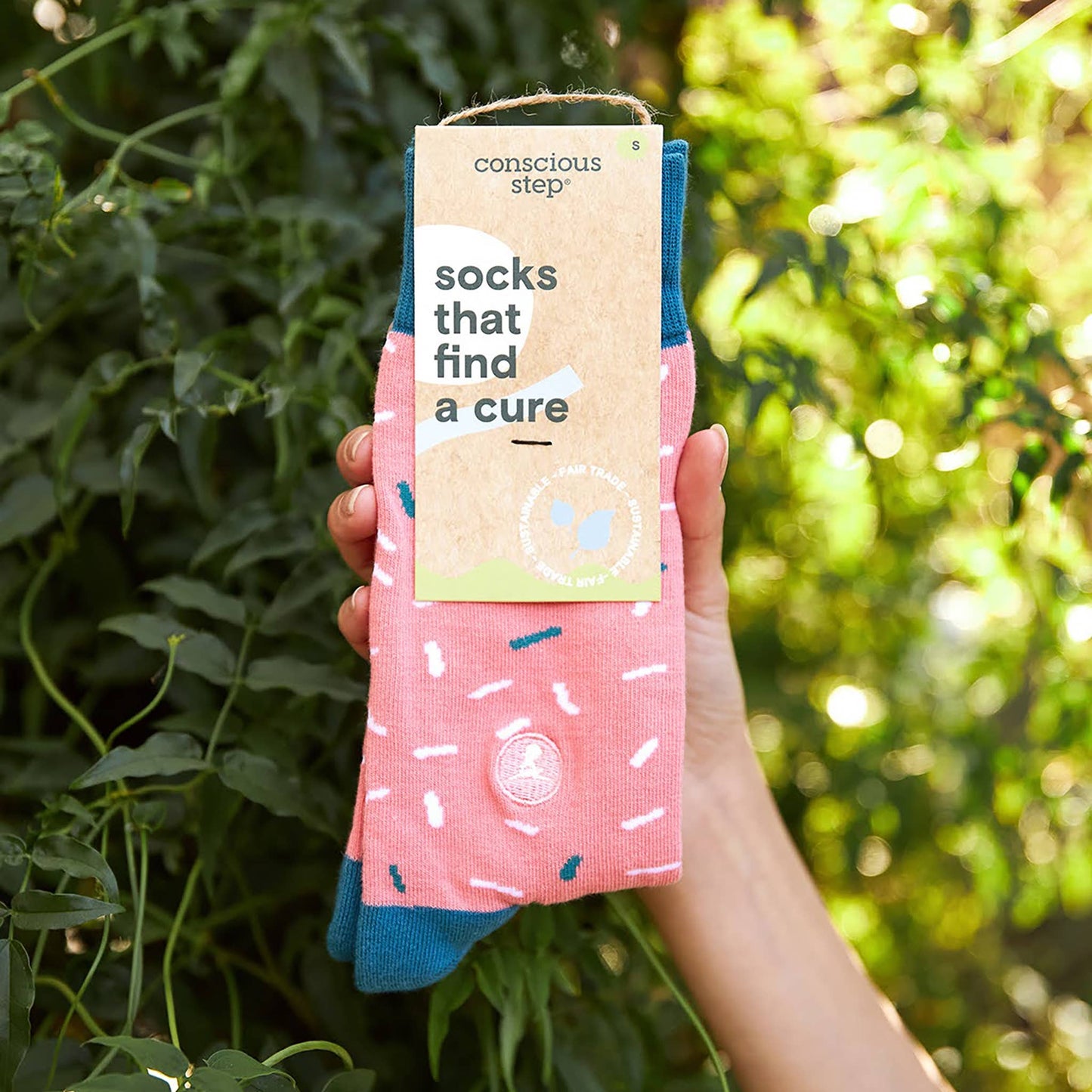 Conscious Step - Socks That Find a Cure (Pink Confetti)  Conscious Step   -better made easy-eco-friendly-sustainable-gifting