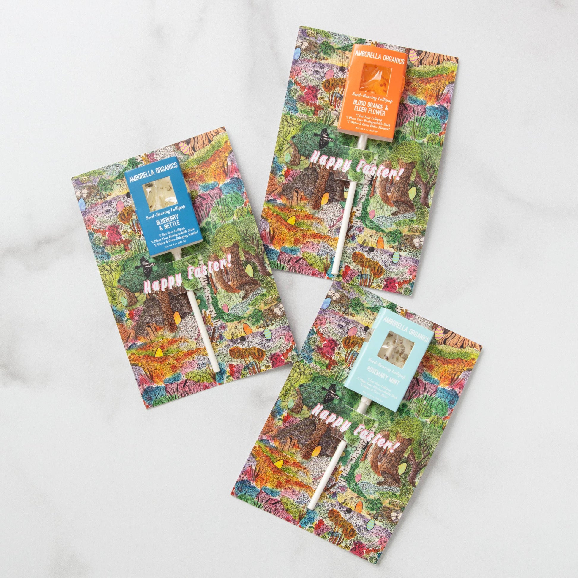 Amborella Organics - Easter Cards with Organic Lollipops (Eat, Plant, Grow)  Amborella Organics   -better made easy-eco-friendly-sustainable-gifting