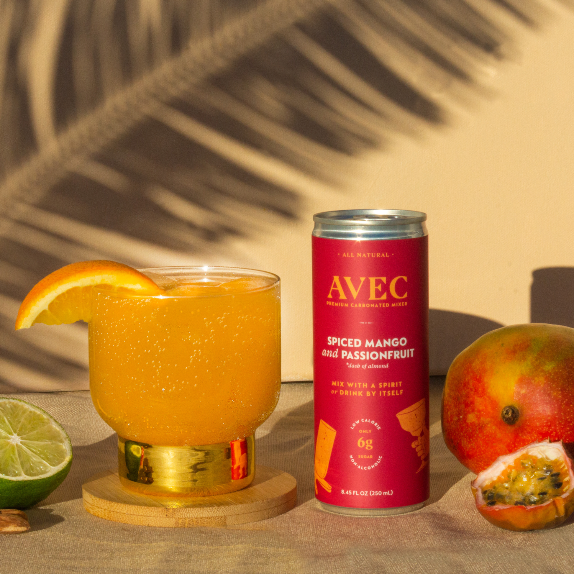 AVEC - AVEC Spiced Mango and Passionfruit — Natural Sparkling Drink - 0% ABV  AVEC   -better made easy-eco-friendly-sustainable-gifting
