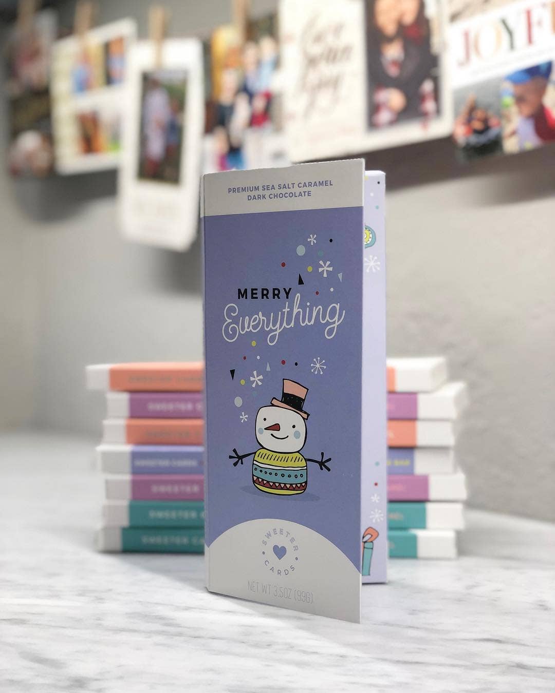 Sweeter Card - Holiday Chocolate Bar – Merry Everything  Sweeter Cards Chocolate Bar + Greeting Card in ONE!   -better made easy-eco-friendly-sustainable-gifting