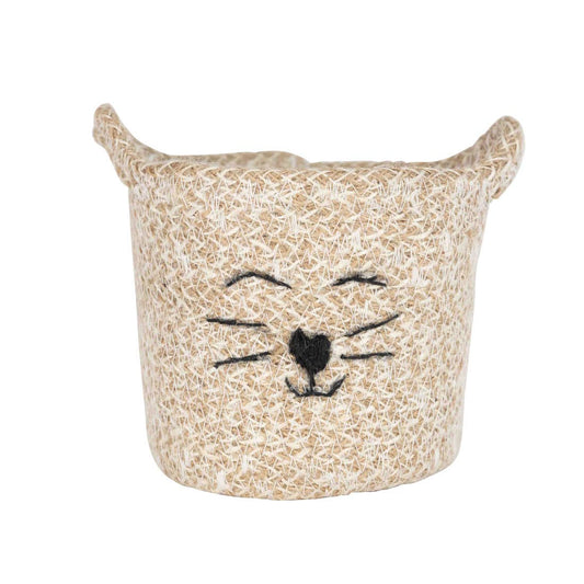 Ten Thousand Villages - Cat Face Jute Basket - Small  Ten Thousand Villages   -better made easy-eco-friendly-sustainable-gifting