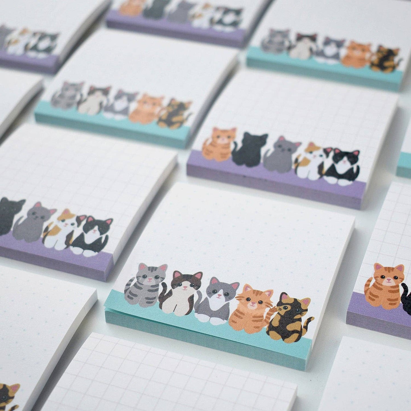 Chester and Pearl - Cute Cats Dotted Grid Sticky Notes  Chester and Pearl   -better made easy-eco-friendly-sustainable-gifting