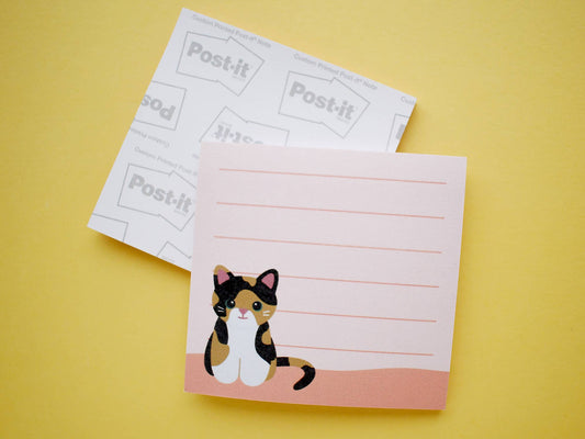 Chester and Pearl - Calico cat sticky notes notepad  Chester and Pearl   -better made easy-eco-friendly-sustainable-gifting