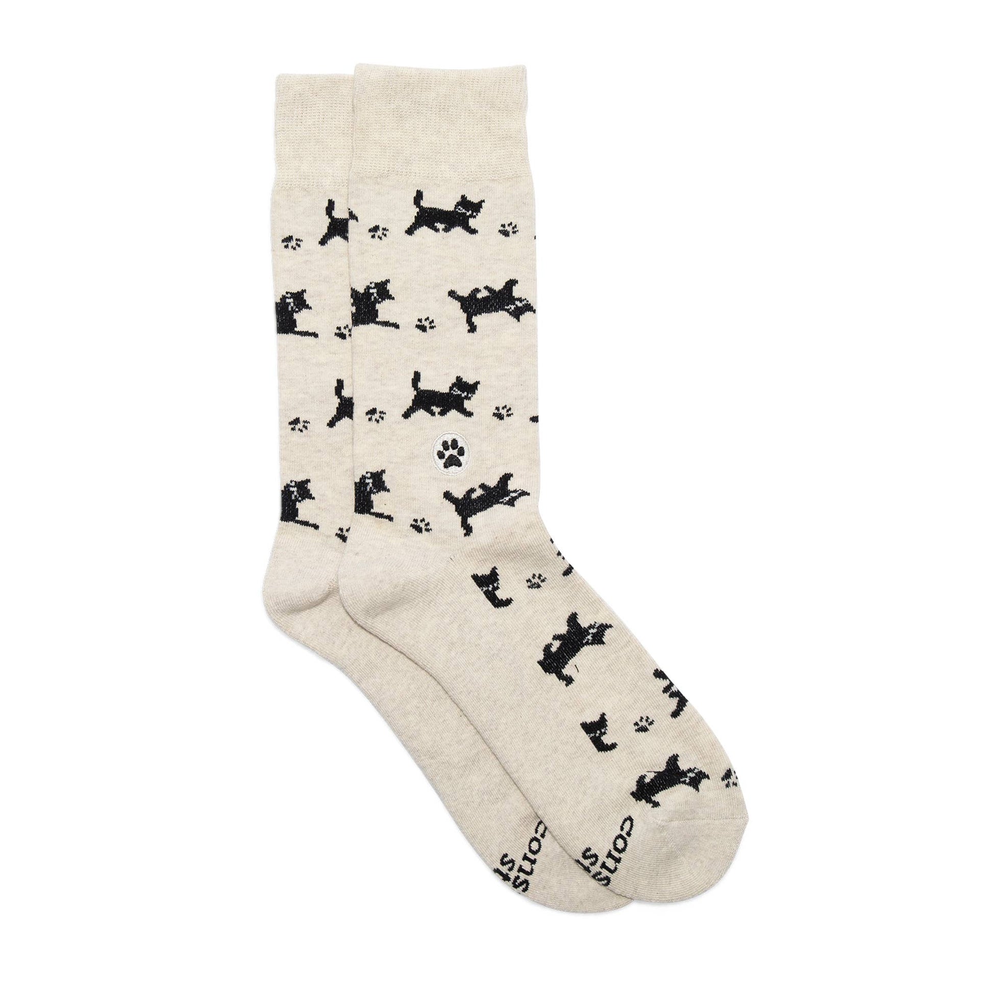 Conscious Step - Socks that Save Cats (Beige Cats)  Conscious Step Medium  -better made easy-eco-friendly-sustainable-gifting