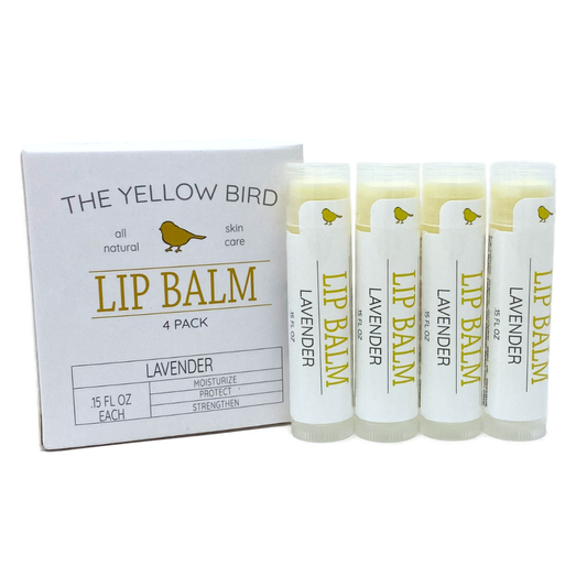 The Yellow Bird All Natural Lip Balm Lavender 4 - Pack  The Yellow Bird   -better made easy-eco-friendly-sustainable-gifting