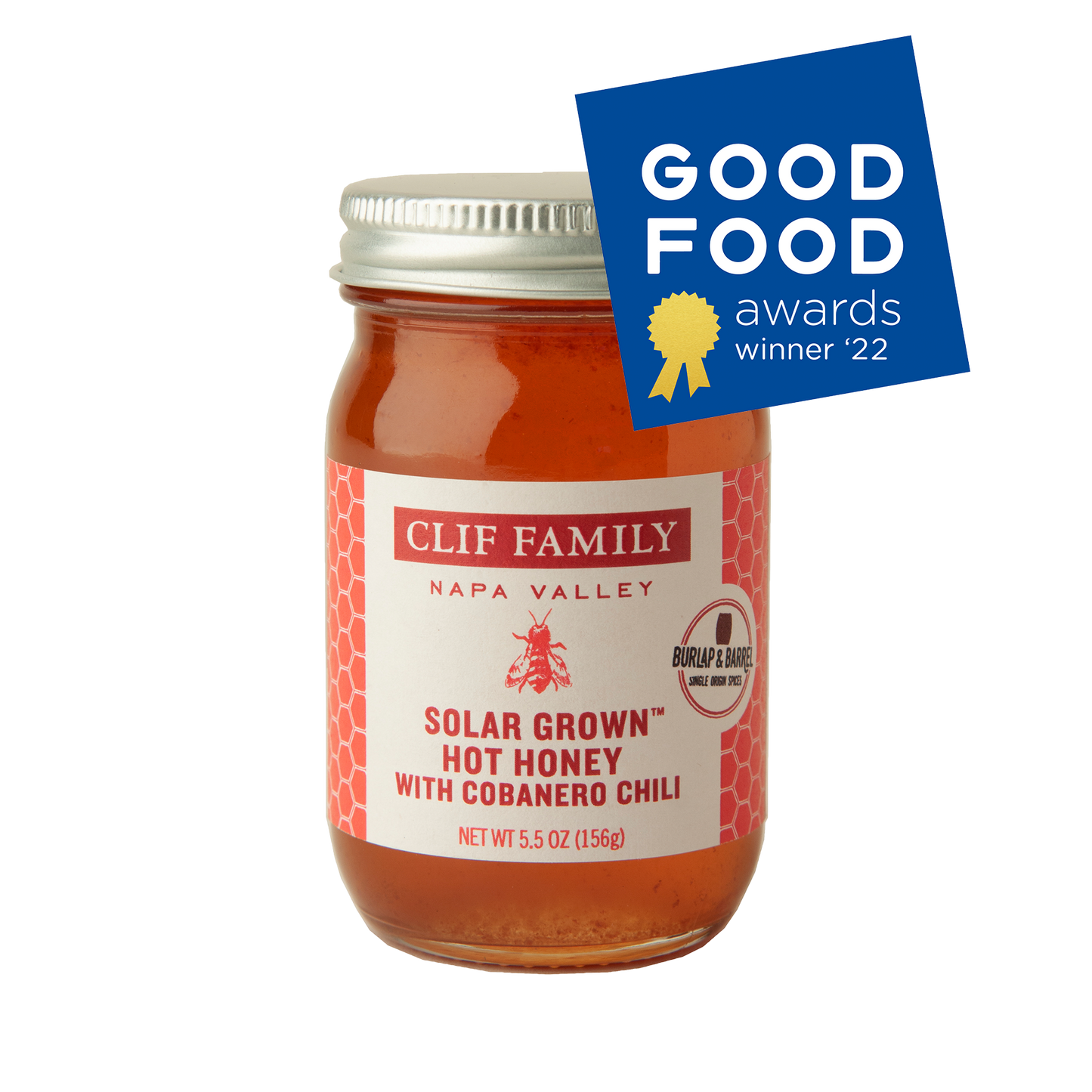 Solar Grown™ Hot Honey with Cobanero Chili  Clif Family Napa Valley, Certified B Corp Company   -better made easy-eco-friendly-sustainable-gifting
