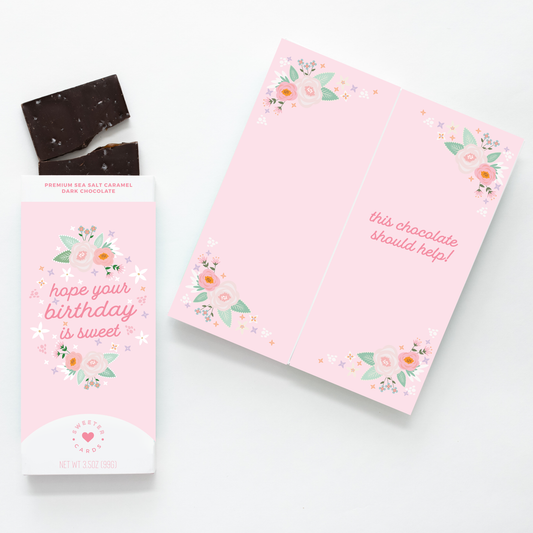 Sweeter Card - Hope your Birthday is Sweet – chocolate bar and greeting card!  Sweeter Cards Chocolate Bar + Greeting Card in ONE!   -better made easy-eco-friendly-sustainable-gifting