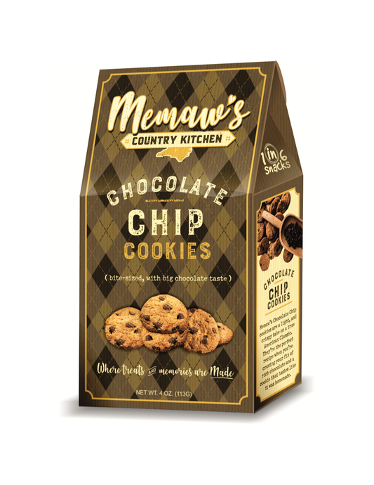 Memaws Chocolate Chip Cookies  1 in 6 Snacks- Carolina Kettle chips- Rustic Roots   -better made easy-eco-friendly-sustainable-gifting