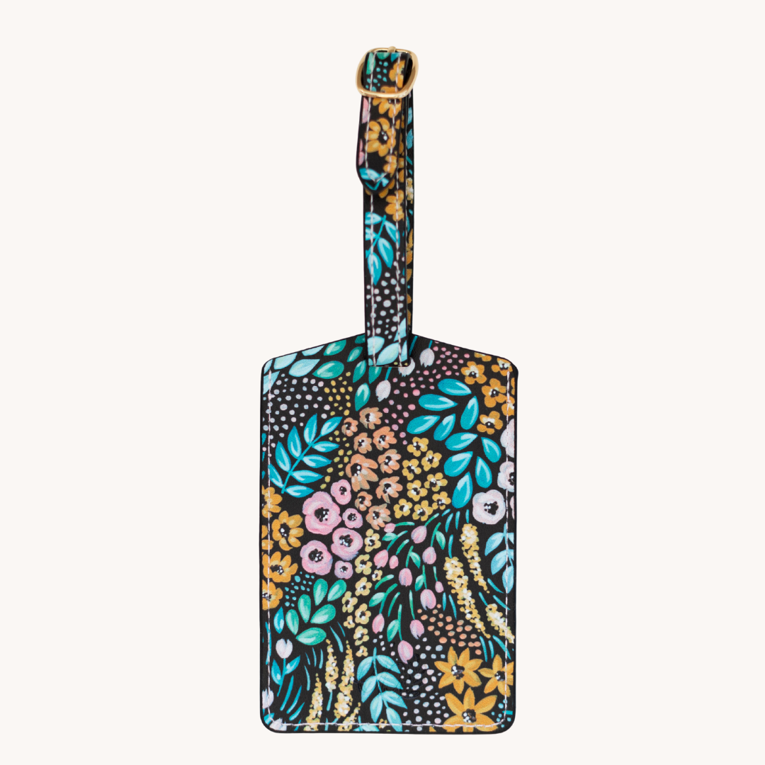 Elyse Breanne Design - Black Floral Luggage Tag  Elyse Breanne Design   -better made easy-eco-friendly-sustainable-gifting