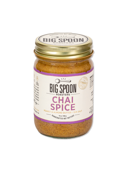 Big Spoon Chai Spice Peanut & Almond Butter  Big Spoon Roasters 13oz Jar  -better made easy-eco-friendly-sustainable-gifting