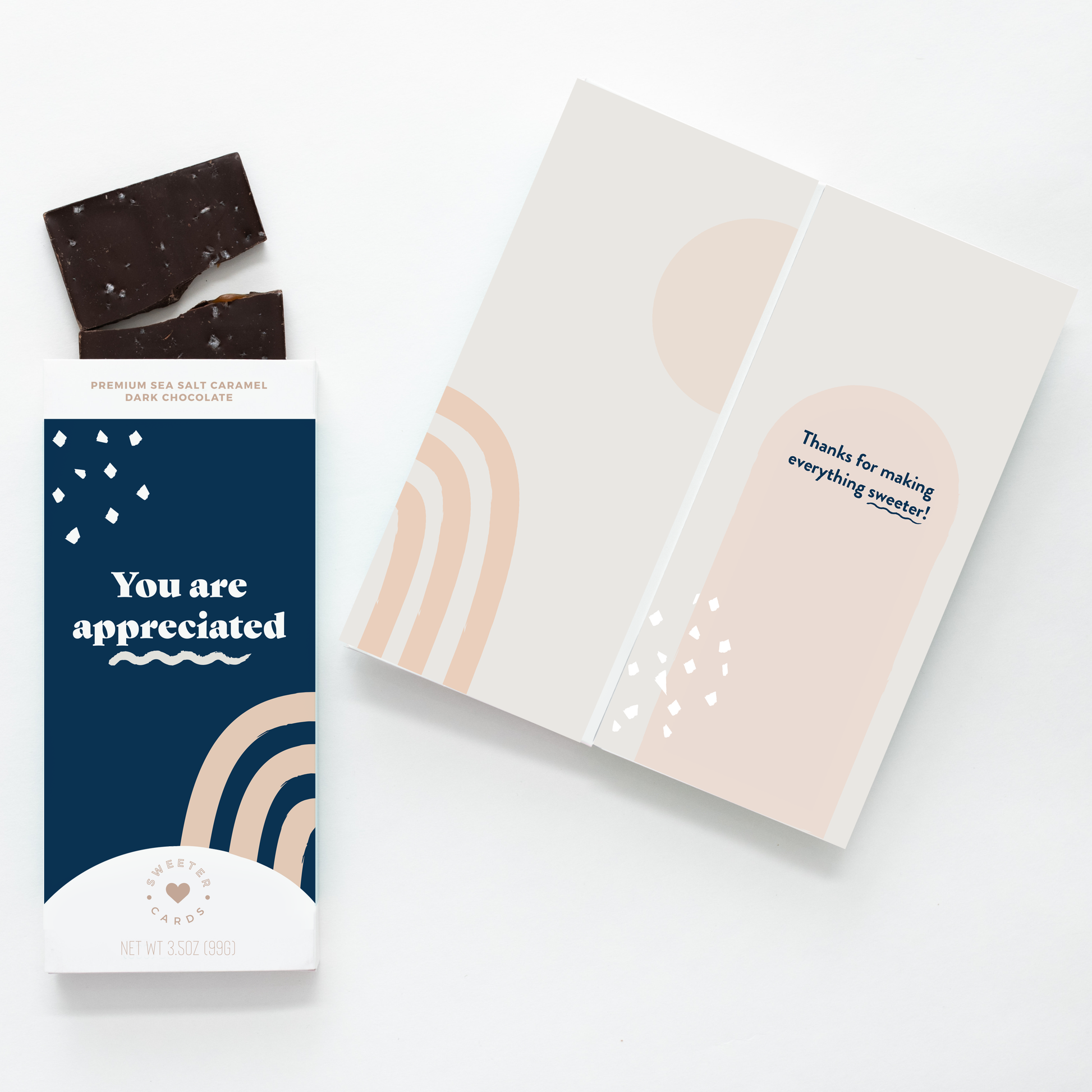 Sweeter Card - Chocolate-Filled You are Appreciated Greeting Card – NEW!  Sweeter Cards Chocolate Bar + Greeting Card in ONE!   -better made easy-eco-friendly-sustainable-gifting