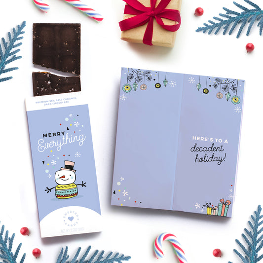 Sweeter Card - Holiday Chocolate Bar – Merry Everything  Sweeter Cards Chocolate Bar + Greeting Card in ONE!   -better made easy-eco-friendly-sustainable-gifting