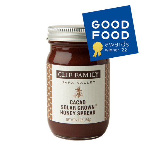Solar Grown™ Cacao Honey Spread  Clif Family Napa Valley, Certified B Corp Company   -better made easy-eco-friendly-sustainable-gifting